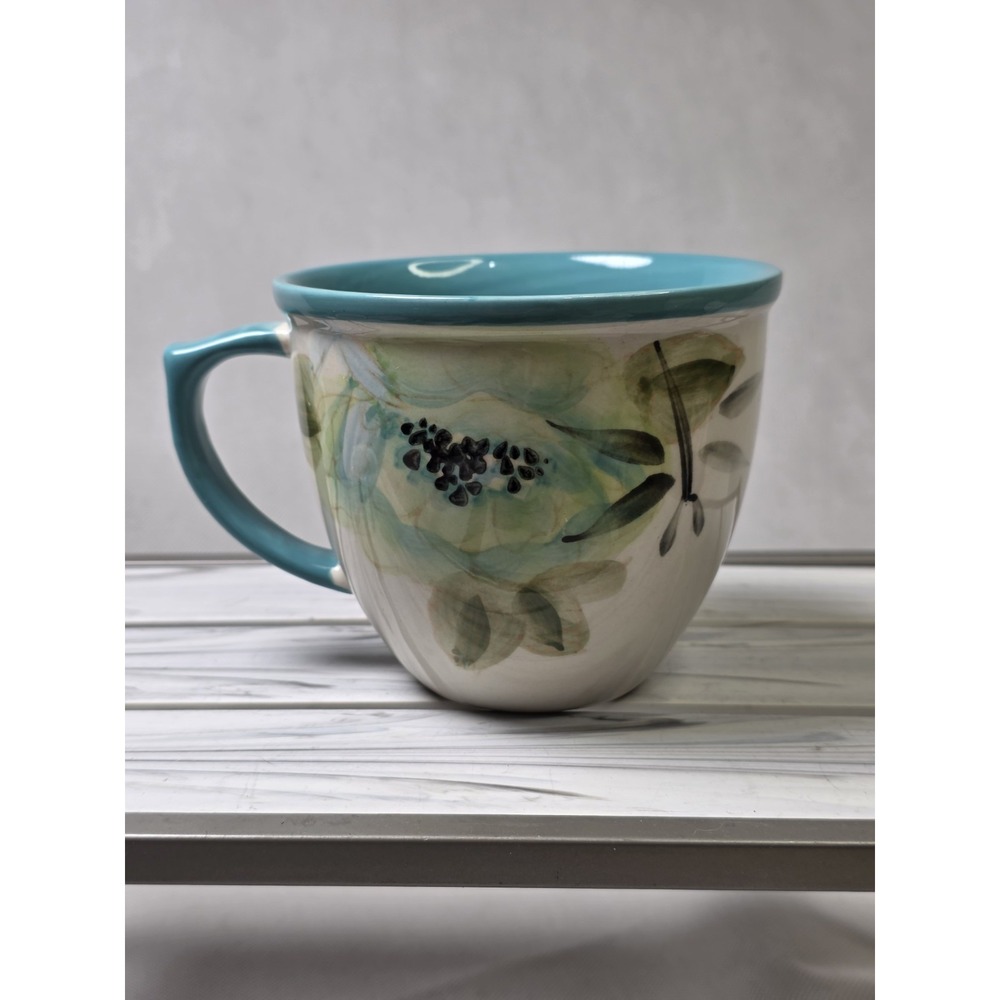 The Pioneer Woman Floral Turquoise Vintage Bloom Coffee Mug Cup Farmhouse
